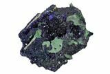 Sparkling Azurite Crystals with Malachite - Laos #162584-1